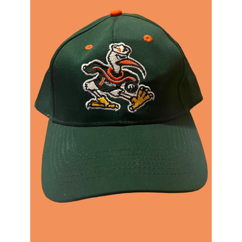 Miami Hurricanes Hat Mens Green Captivating Headwear Mascot Sports NCAA College